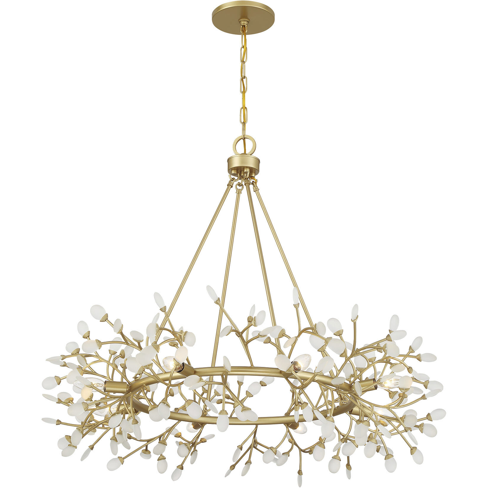 Once 8 Light 36 inch Spun Gold Chandelier Ceiling Light