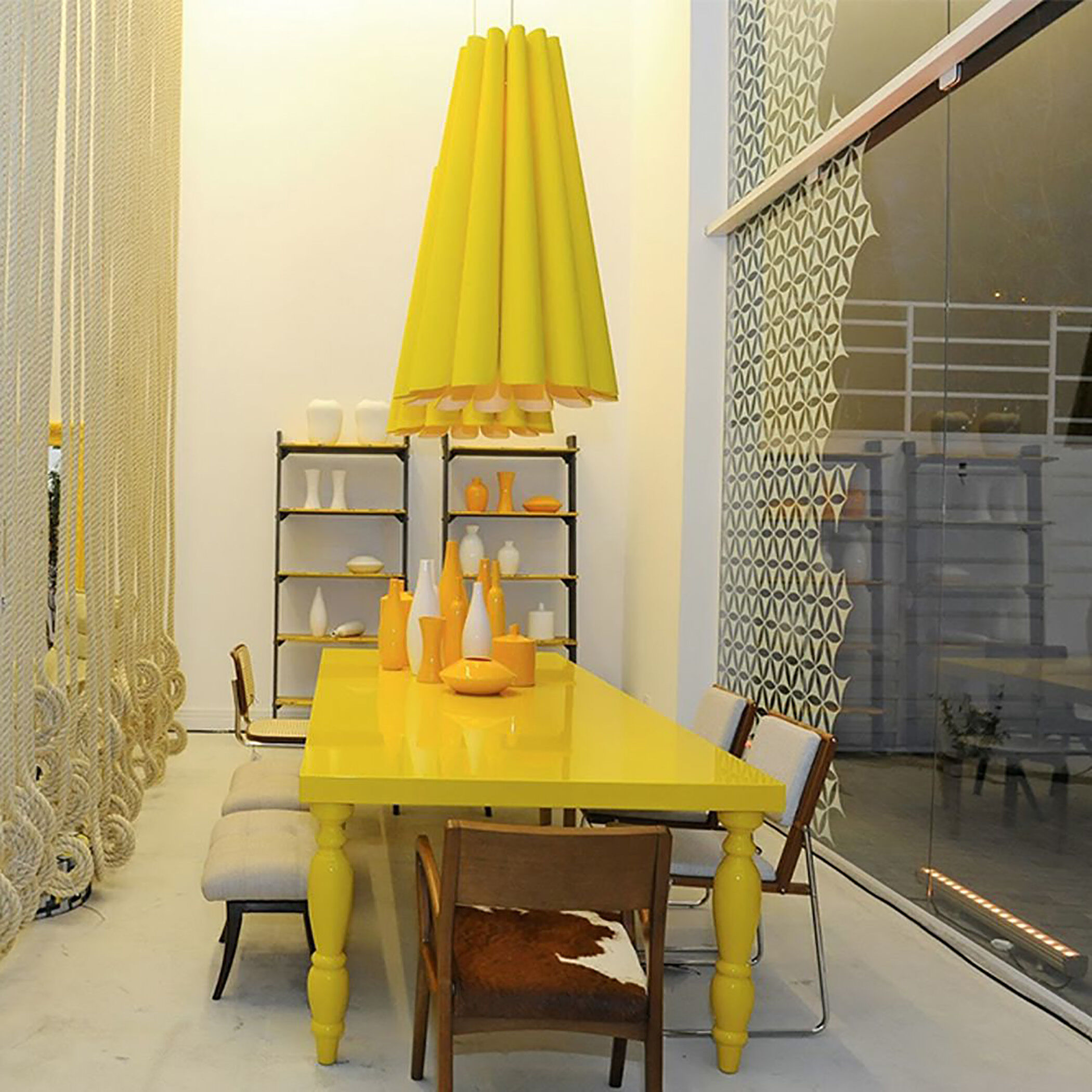 Olivia 1 Light 28.3 inch Black Pendant Ceiling Light in Yellow/Ash, WEP Collection