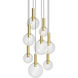 Bubbles 8 Light 29 inch Satin Brass Chandelier Ceiling Light