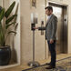 Luxe Satin Nickel Floor Standing Touchless Hand Sanitizer Dispenser