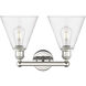 Berkshire 2 Light 17 inch Polished Nickel Bath Vanity Light Wall Light in Clear