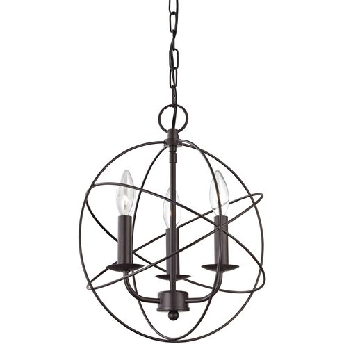 Williamsport 3 Light 13 inch Oil Rubbed Bronze Chandelier Ceiling Light