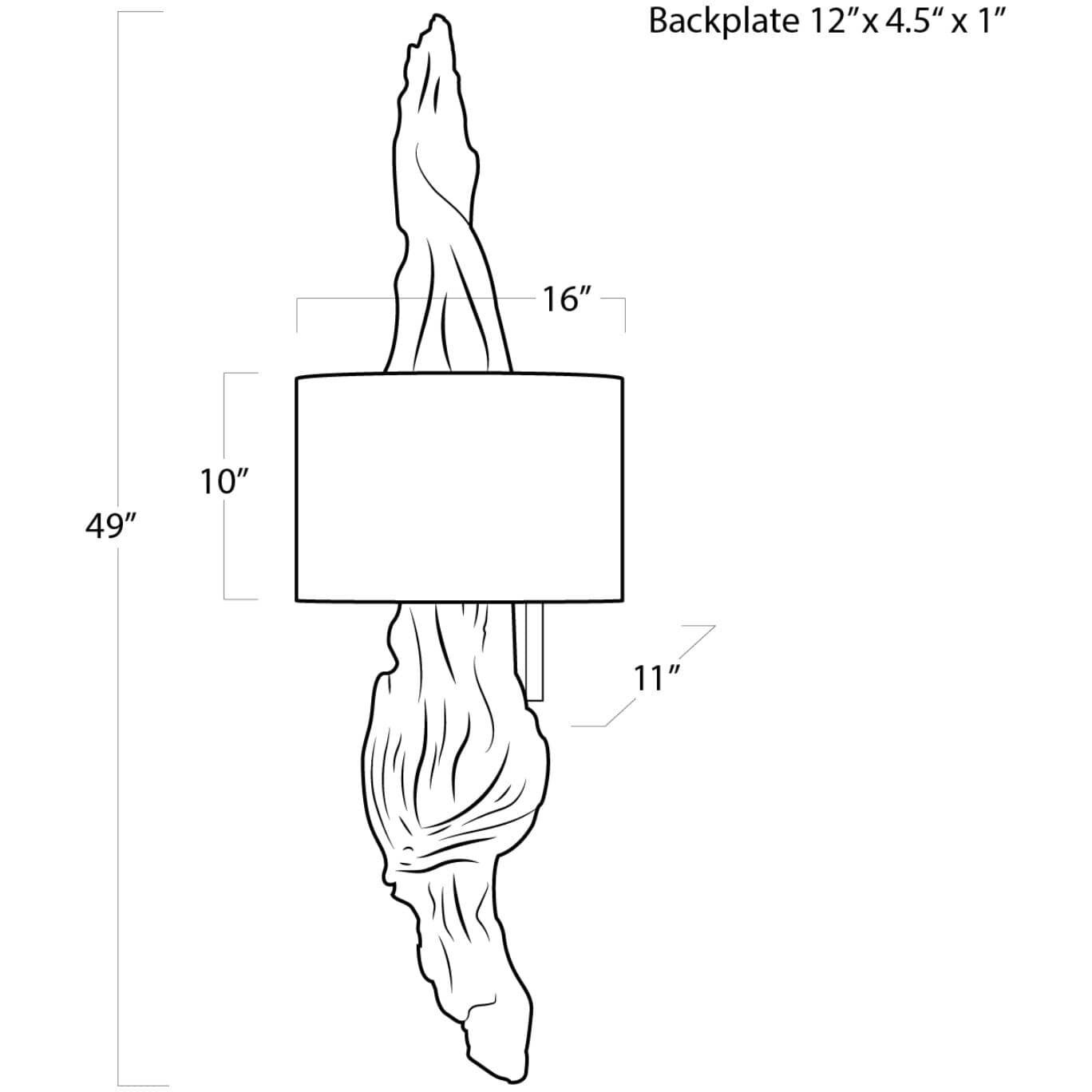 Driftwood 2 Light 16 inch Ambered Silver Leaf Wall Sconce Wall Light