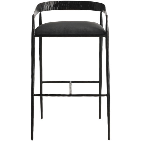Ansel 36.5 inch Midnight Grey and Natural Iron Bar Stool