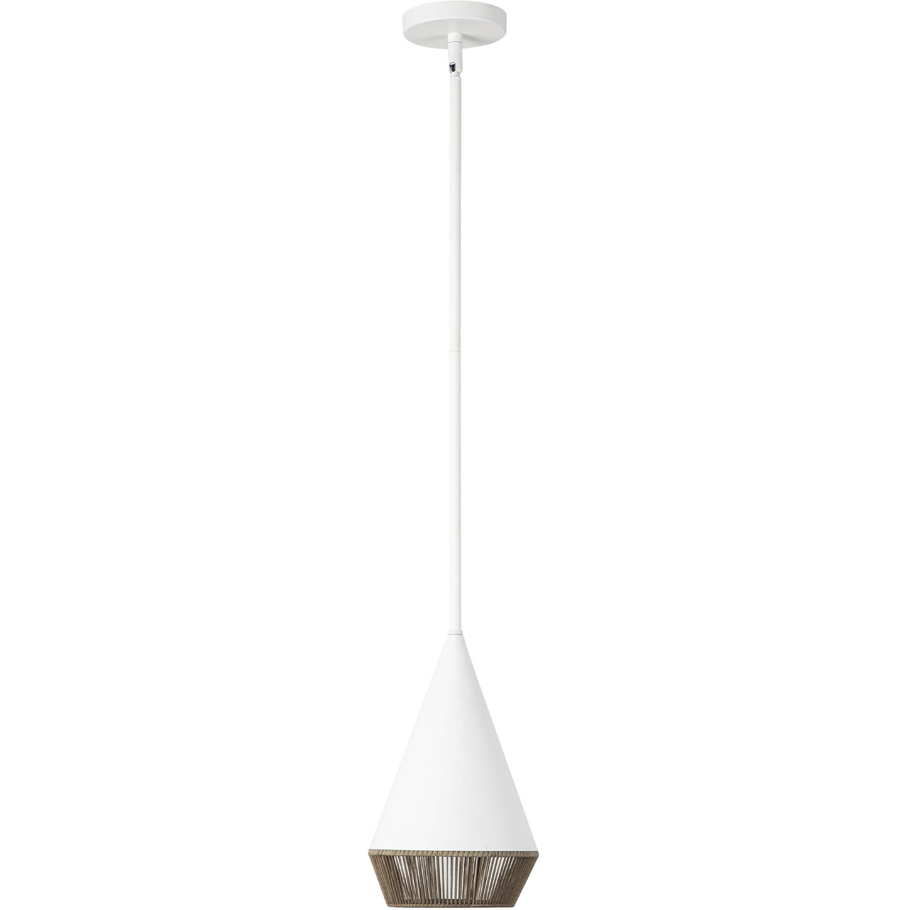 Alora Mood Daphne Pendant Ceiling Light in White and Brown Cotton Rope