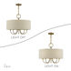 Bellingham 5 Light 22 inch Antique Gold Leaf Pendant Chandelier Ceiling Light