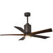 Atlas Patricia-5 52 inch Textured Bronze with Walnut Tone Blades Ceiling Fan, Atlas