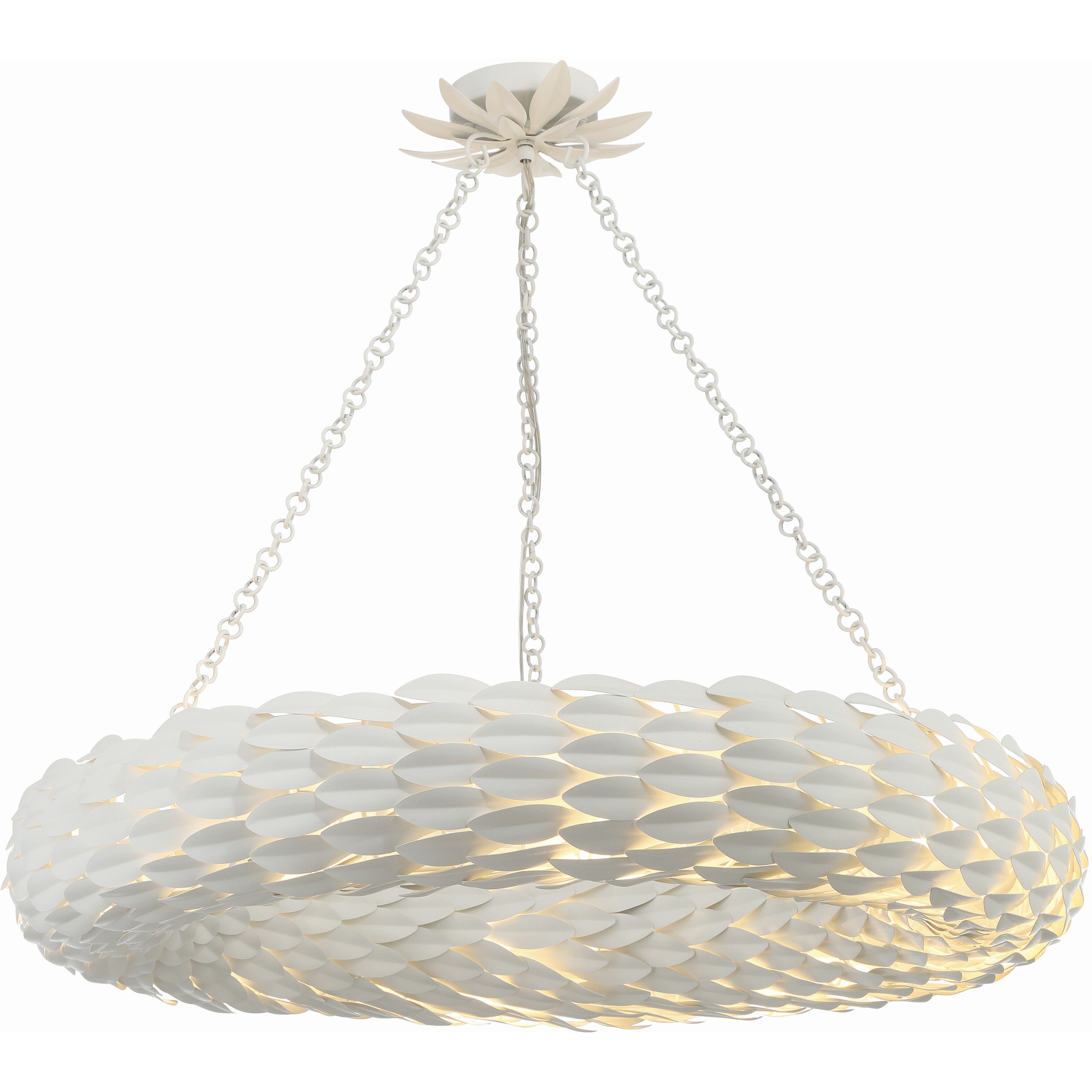 Broche 8 Light 33.5 inch Matte White Chandelier Ceiling Light