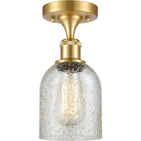 Ballston Caledonia LED 5 inch Satin Gold Semi-Flush Mount Ceiling Light in Mica Glass, Ballston