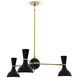 Clare 3 Light 27.75 inch Modern Brass Chandelier Ceiling Light in Obsidian
