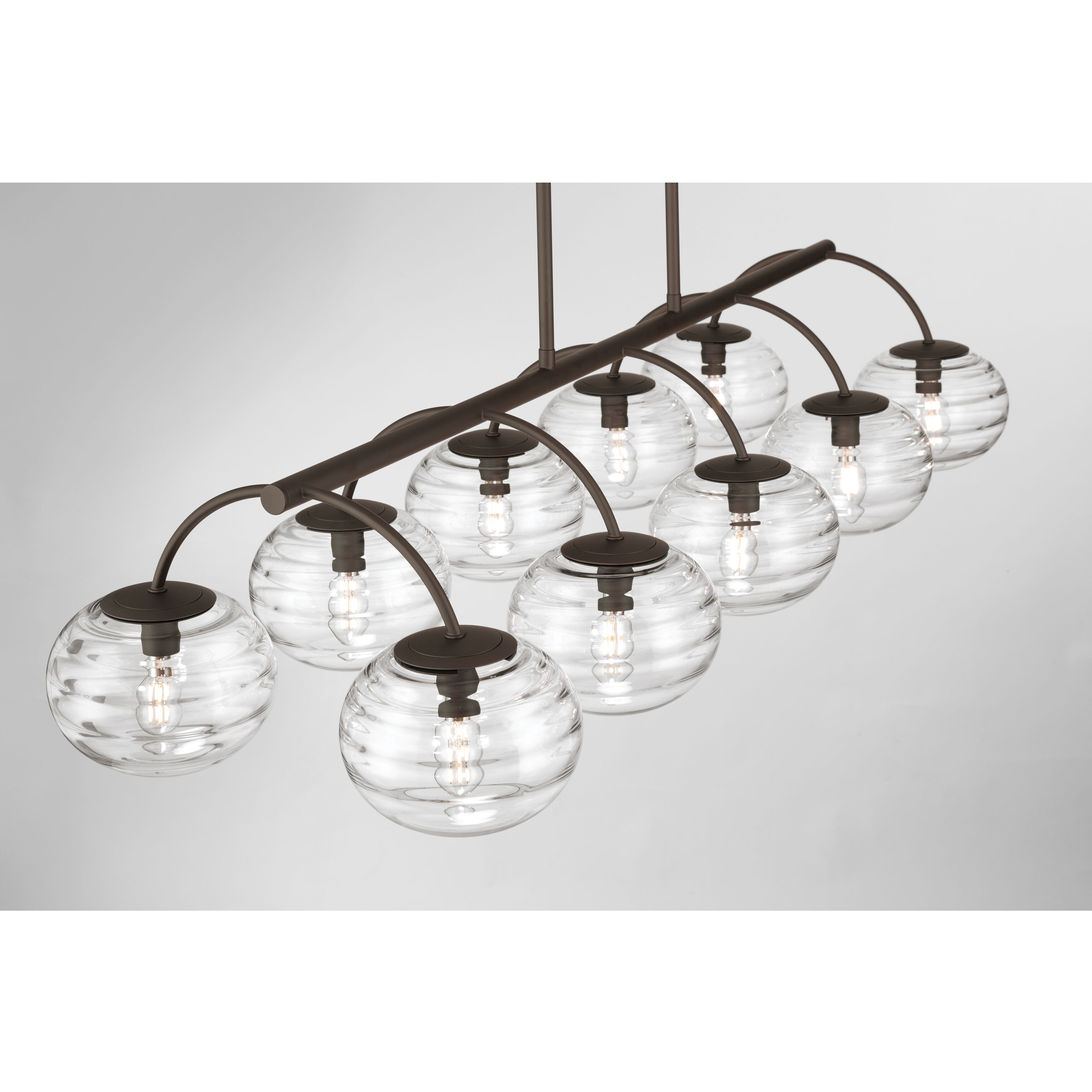 Lenora 10 Light 47 inch Dark Bronze Linear Chandelier Ceiling Light