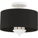 Huntington 3 Light 12 inch White Semi-Flush Mount Ceiling Light