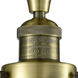 Franklin Restoration Bullet LED 7 inch Antique Brass Semi-Flush Mount Ceiling Light in Seedy Glass