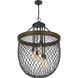 Marion 6 Light 26 inch Bronze with Wood Chandelier Ceiling Light