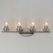 Corona 4 Light 26.25 inch Satin Nickel Bath Vanity Wall Light in Clear