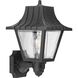 Mansard 1 Light 13 inch Textured Black Outdoor Wall Lantern
