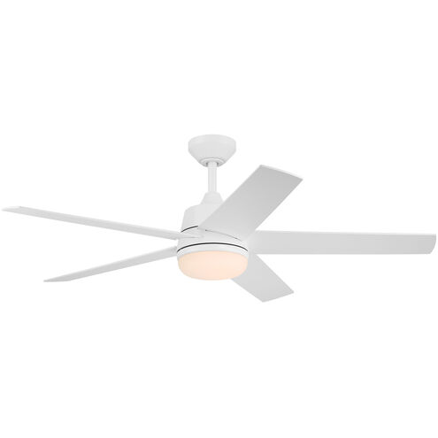 Astrea 52 inch Matte White with Reversible Matte White/Blonde Maple Blades Smart Color Fan