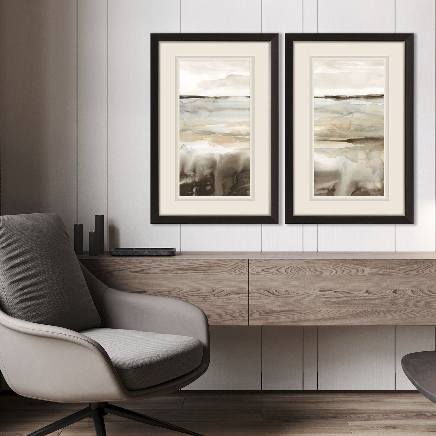 Classic Field Brown and Gray and Multi and Neutral Framed Art, Propac