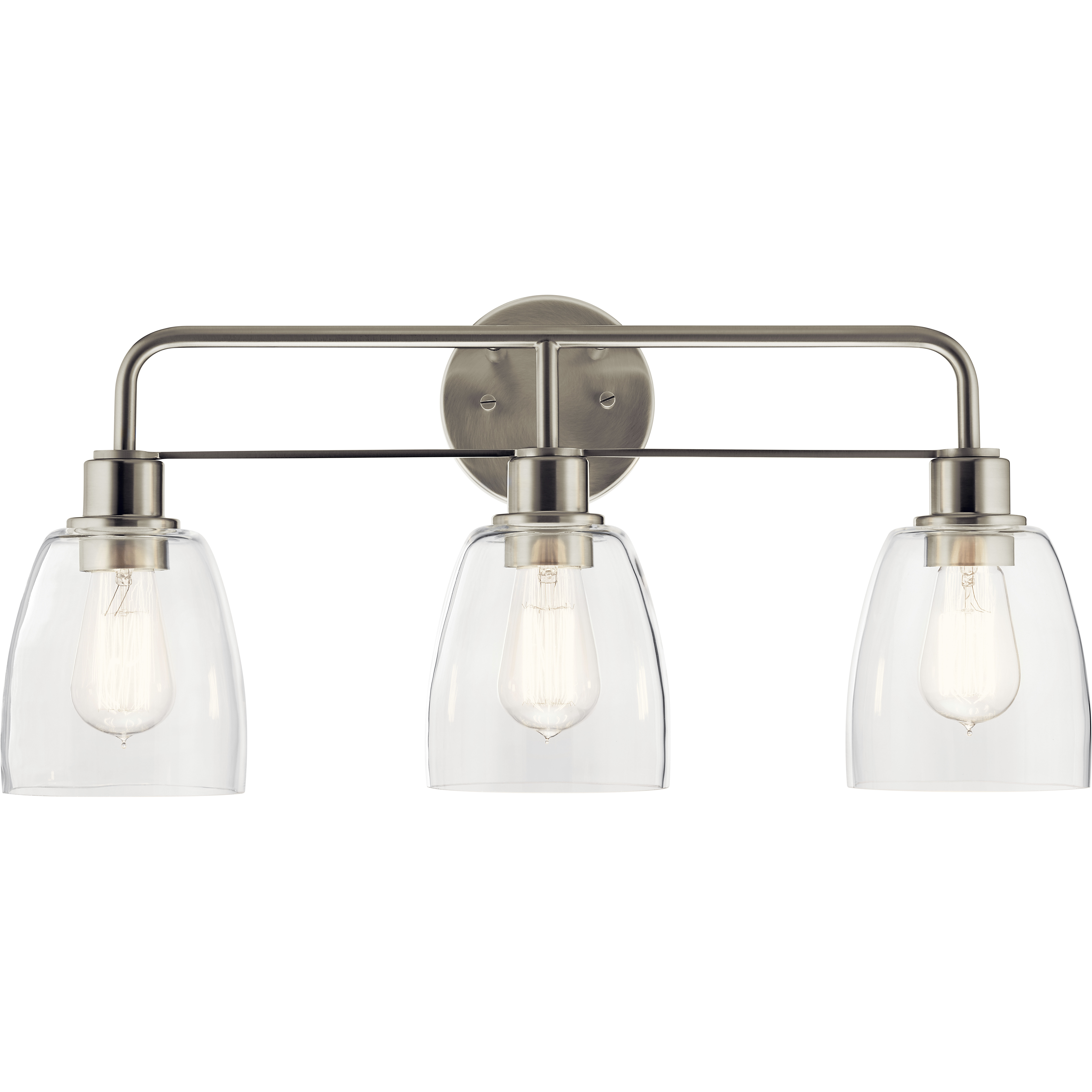 Meller 3 Light 24.25 inch Nickel Textured Bath Vanity Light Wall Light