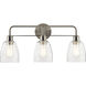 Meller 3 Light 24.25 inch Nickel Textured Bath Vanity Light Wall Light