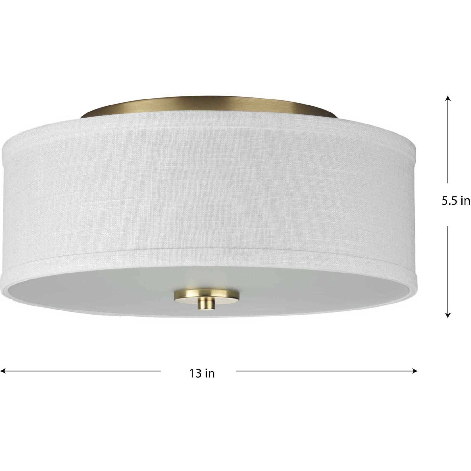 Inspire 2 Light 13 inch Satin Brass Flush Mount Ceiling Light