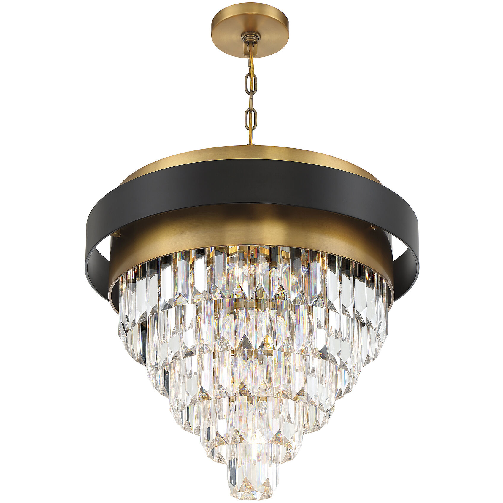 Marquise 4 Light 24 inch Black with Warm Brass Accents Chandelier Ceiling Light
