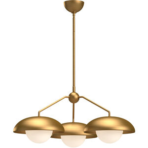 Rubio 3 Light 27.75 inch Aged Gold Chandelier Ceiling Light in Aged Brass