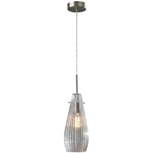 Layla 1 Light Brushed Steel Pendant Ceiling Light