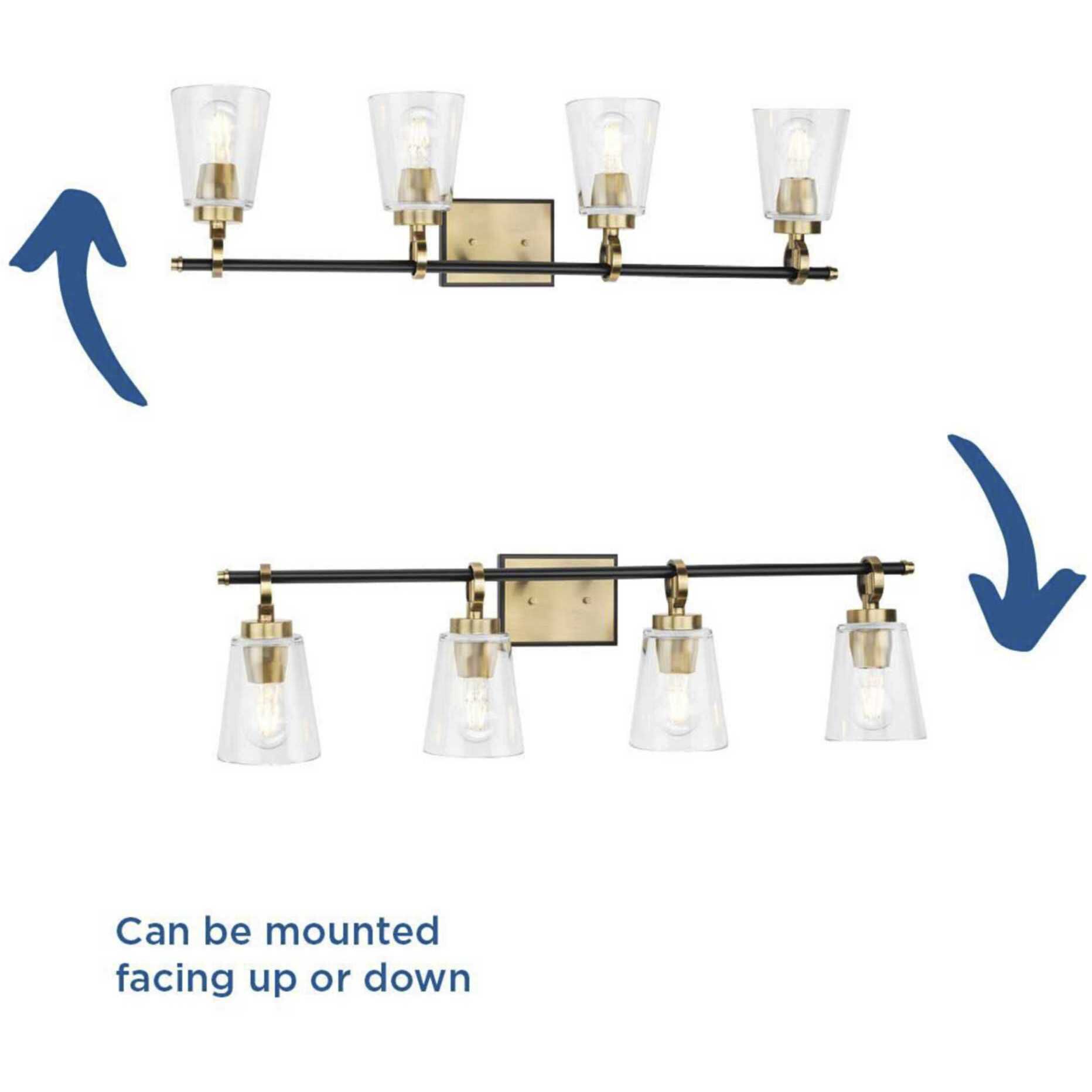 Cassell 4 Light 33.87 inch Vintage Brass Bathroom Vanity Light Wall Light