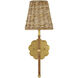 Savoie 1 Light 7 inch Contemporary Gold Leaf Wall Sconce Wall Light, Suzanne Duin Collection