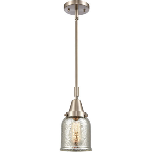 Franklin Restoration Small Bell 1 Light 5 inch Brushed Satin Nickel Mini Pendant Ceiling Light in Silver Plated Mercury Glass