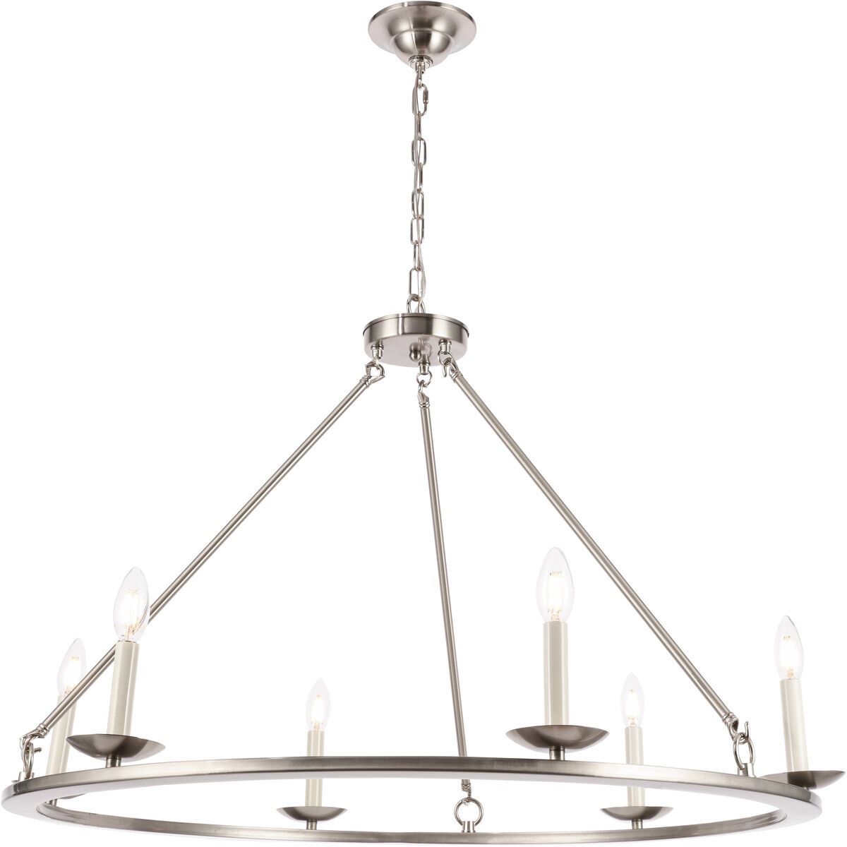 Jeannette 6 Light 36 inch Burnished Nickel Chandelier Ceiling Light