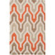 Fallon 36 X 24 inch Bright Orange, Taupe, Cream, Camel Rug
