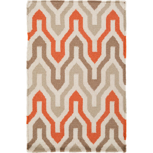Fallon 36 X 24 inch Bright Orange, Taupe, Cream, Camel Rug