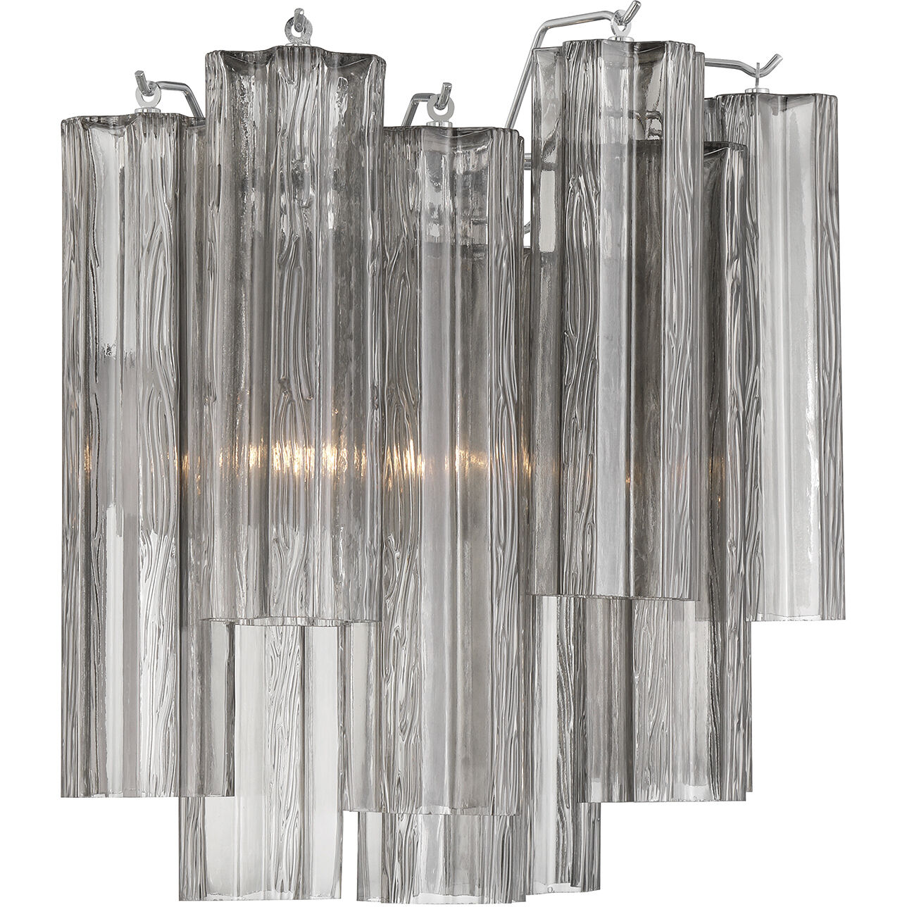 Addis Bath Wall Light in Tronchi Glass Smoke