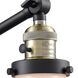 Olean 18 inch 60.00 watt Black Antique Brass Swing Arm Wall Light, Franklin Restoration