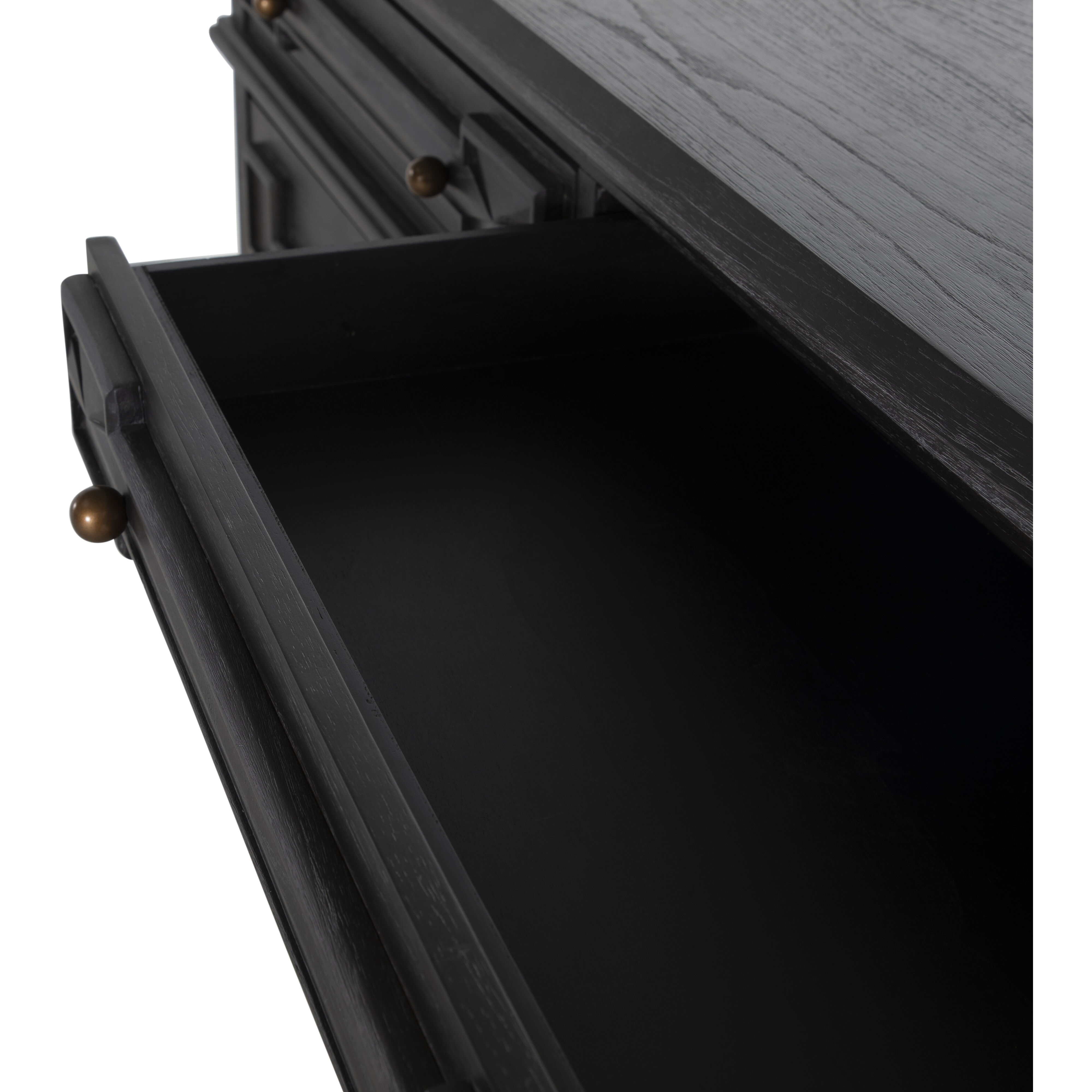 Ezekiel 67 X 18 inch Cerused Forest Black and Antique Bronze Sideboard