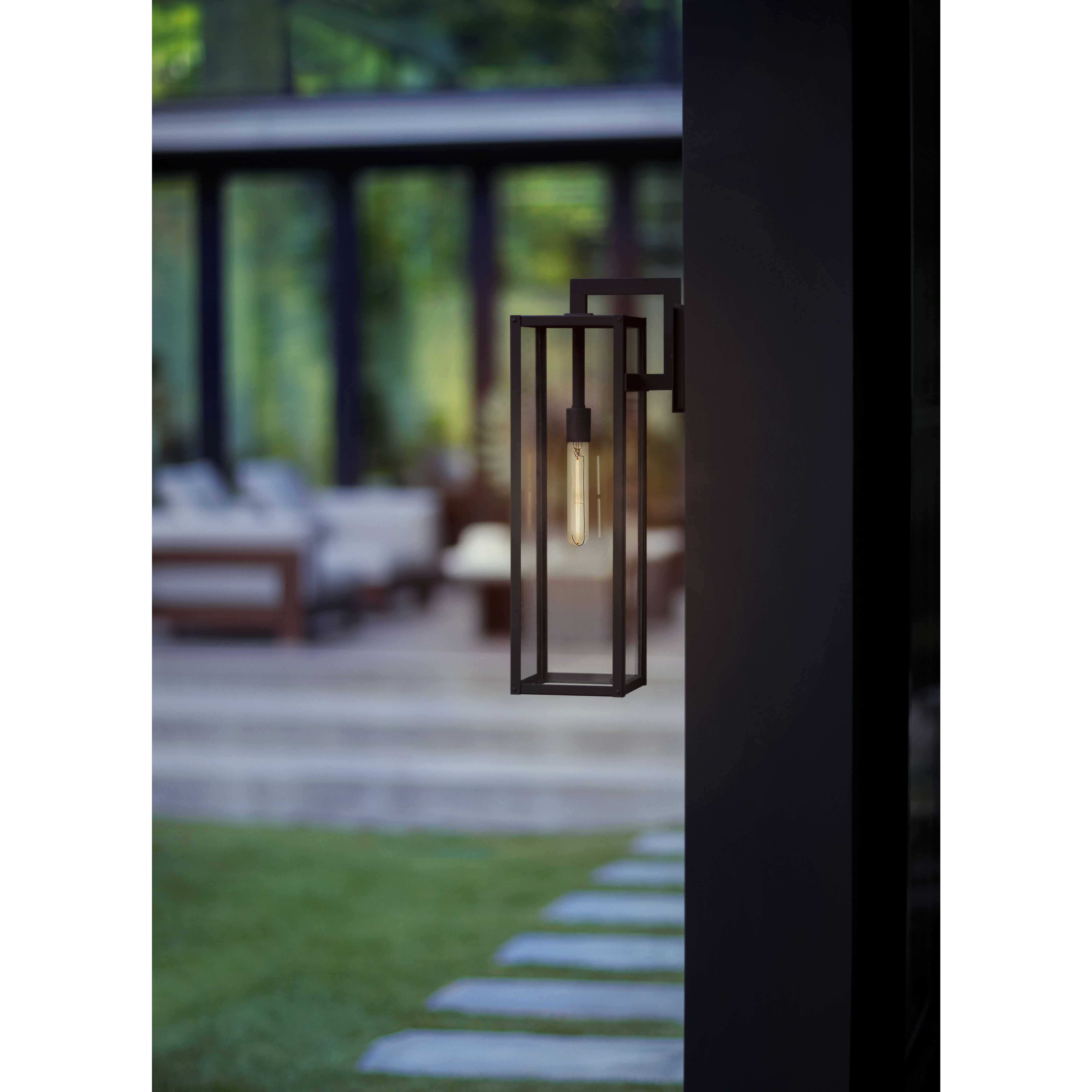 Max Outdoor Wall Mount Lantern in Black, Non-LED