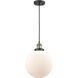 Franklin Restoration Beacon 1 Light 10 inch Black Antique Brass Mini Pendant Ceiling Light in Incandescent, Matte White, Franklin Restoration