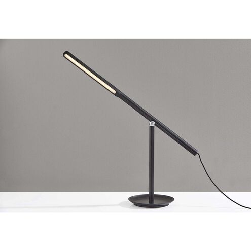 Gravity 14 inch 8.00 watt Black Ash Wood Desk Lamp Portable Light, ADS360