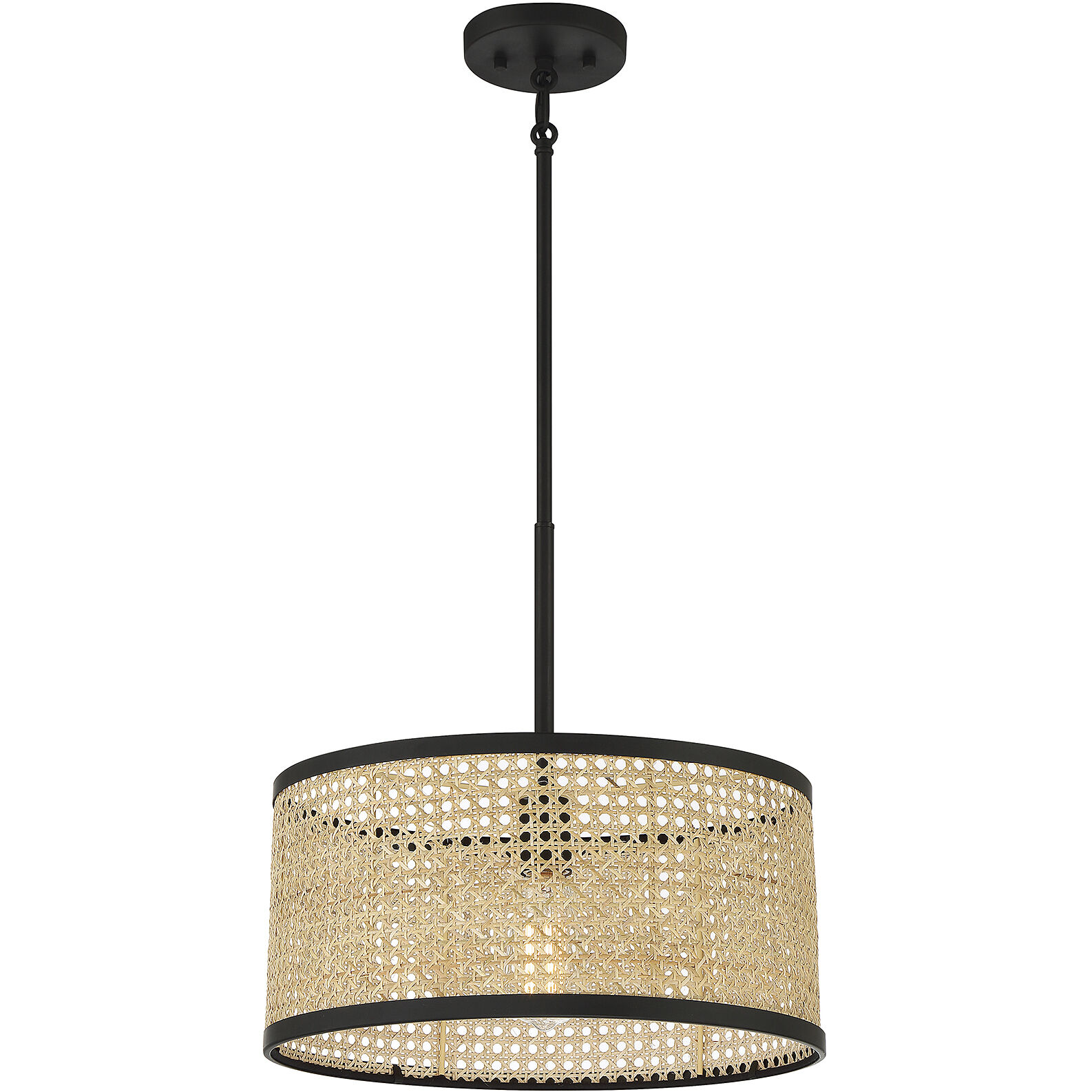 Mid-Century Modern 1 Light 16 inch Matte Black Pendant Ceiling Light