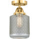 Nouveau 2 Stanton LED 6 inch Satin Gold Semi-Flush Mount Ceiling Light