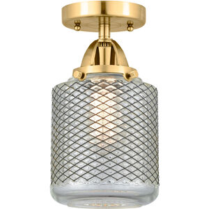 Nouveau 2 Stanton LED 6 inch Satin Gold Semi-Flush Mount Ceiling Light