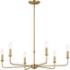 Pallas 6 Light 32.25 inch Brushed Natural Brass Chandelier Ceiling Light