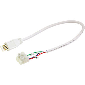 Silk LED 12 inch White SBC Power Line Cable Interconnector, Undercabinet with Terminal Block