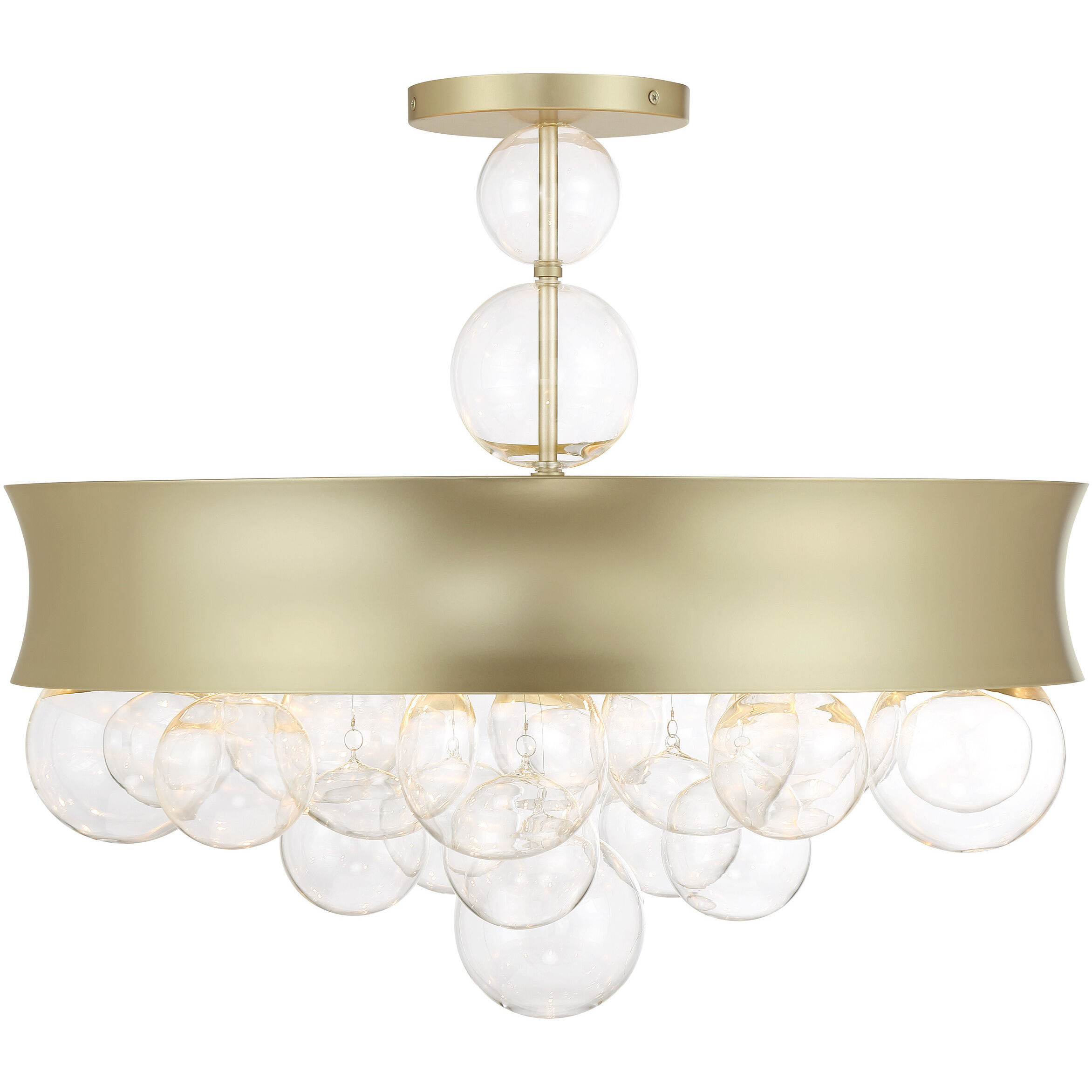 Verdi Square 8 Light 26 inch Soft Gold With Gold Leaf Convertible Pendant Ceiling Light