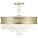 Verdi Square 8 Light 26 inch Soft Gold With Gold Leaf Convertible Pendant Ceiling Light