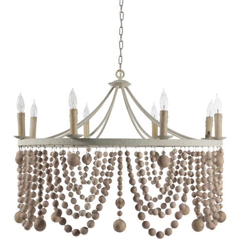 Madeleine 8 Light 36.5 inch Plaster / Beige Washed Wood Chandelier Ceiling Light