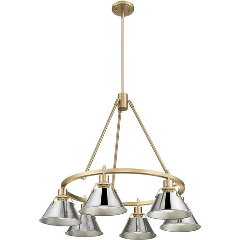 Orwell 6 Light 29 inch Brushed Champagne Bronze Chandelier Ceiling Light in Chrome