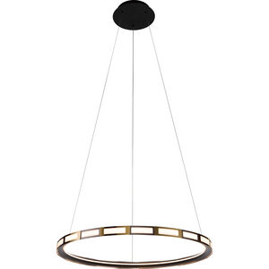 Equator LED 30 inch Matte Black and Satin Gold Pendant Ceiling Light